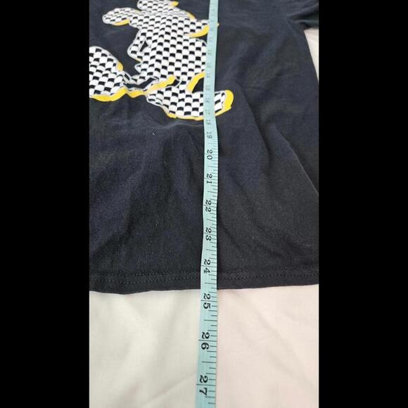 Disney Mickey Mouse Graphic Tee - Black Checkered Design Size Small - Picture 6 of 6